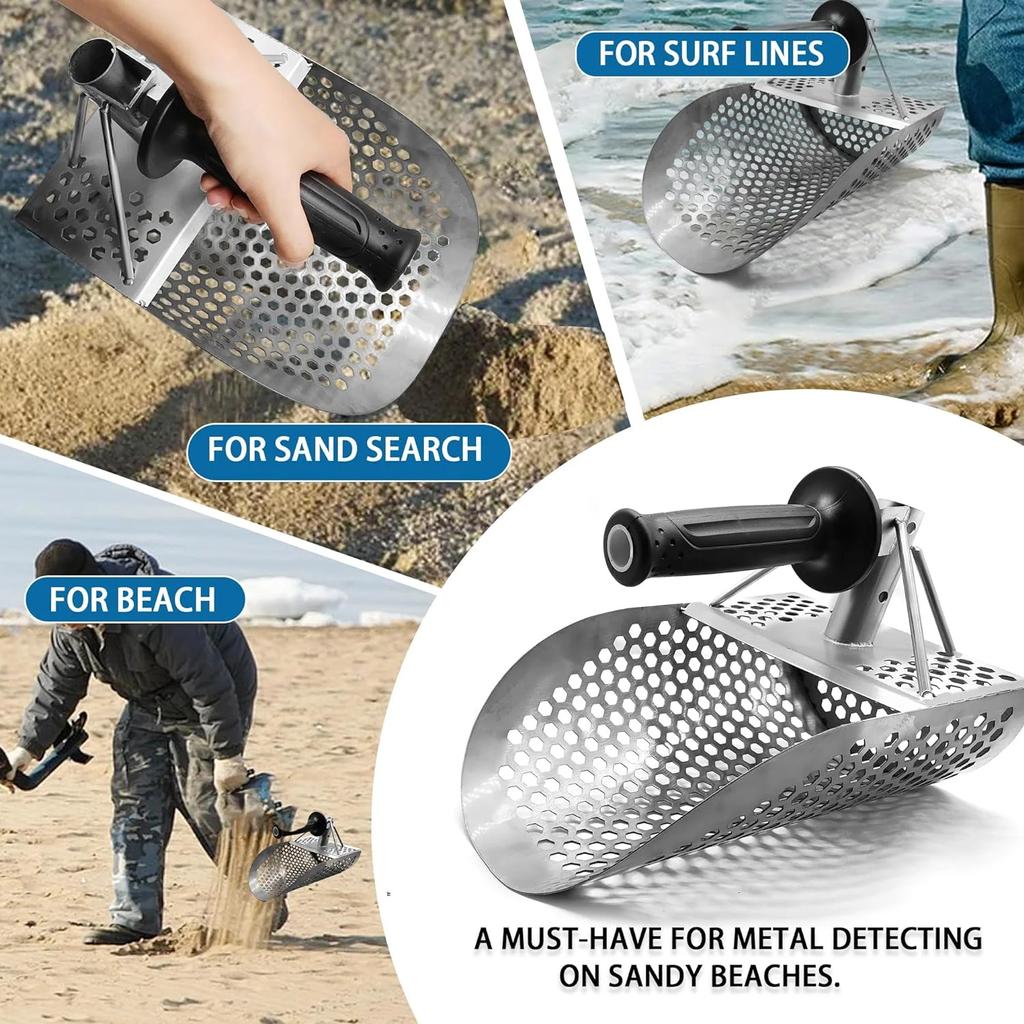 Sandskje for metallsøking Kraftig metalldetektor Strandfunn Skje Utstyr Redskaper Forsyninger Sandskje Hagegadgets