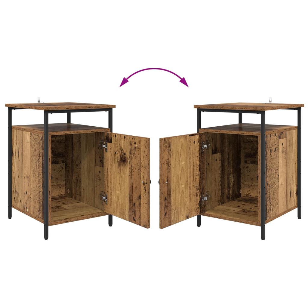 Nightstand Set of 2 Reclaimed Wood Look 40 x 42 x 60 cm Engineered Wood