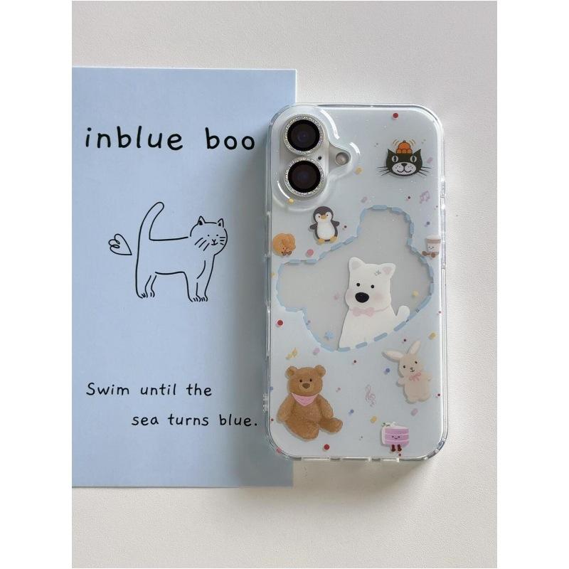 

Single-layer hollow small animal is suitable for iPhone16promax new apple protective case apple 6