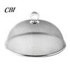 Protective Food Mesh Screen for Fruit Stainless Steel Cover with Handle, Round Portable Sturdy Metal Snacks Protector, Durable Guard Dishes