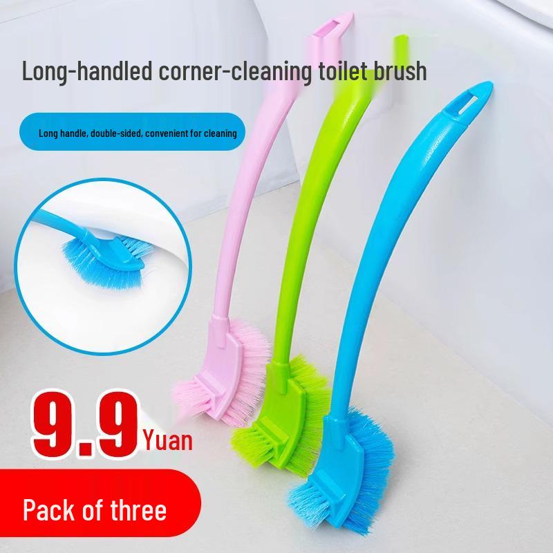 Wall-Mounted Long-Handled Bathroom Brush for Dead Corners