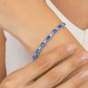Blue Cz Tennis Bracelet -925 Sterling Silver