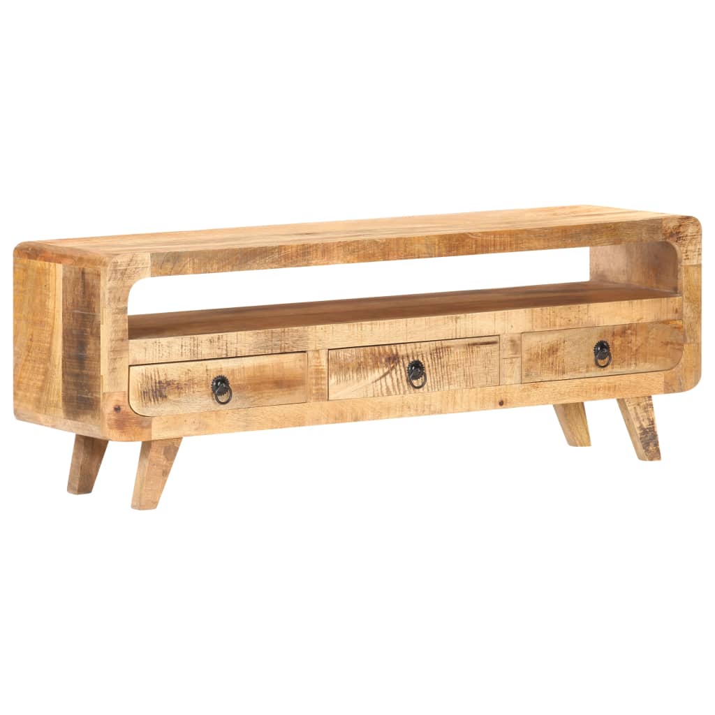 TV Stand 117x30x41 cm Rough Solid Mango Wood