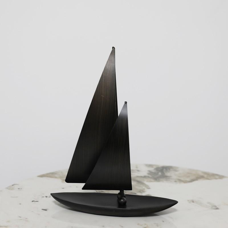 Modern Minimalist Metal Sailboat Decorative Sculpture Living Room Office Entryway Home Dcor Gift