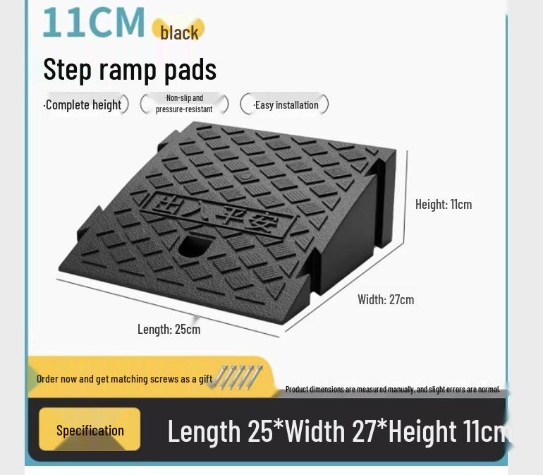 Car Sill and Roadside Plastic Uphill Triangle Speed Bump Mat