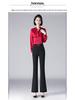 Women's Plus Size Micro-Flare Elastic Waist Trousers: Slimming, Casual Long Pants for Spring and Summer