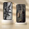 AK47 Handgun Gun BUlletss Phone Case For Samsung S 26,25,24,23,22,30,21,10,9,Ultra,Plus,Lite,FE,4,5G Black Soft Case