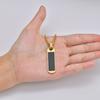 Vnox Rectangular Resin Pendant Necklace for Men, Stainless Steel Box Chain Vertical Bar Necklaces, Jewelry Gifts for Dad Son Him