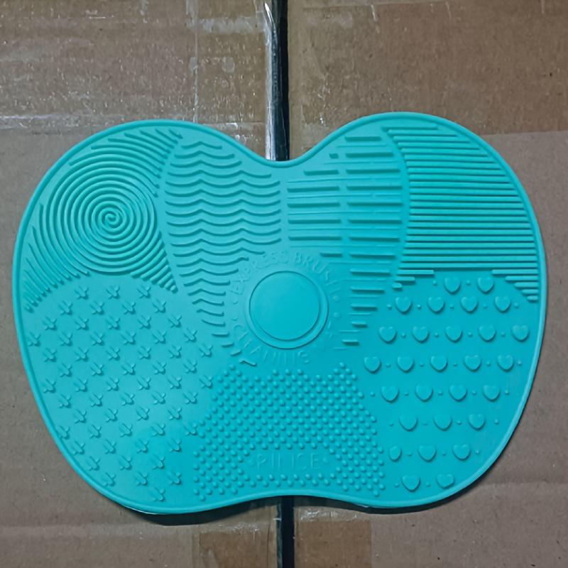 Multicolor Makeup Brush Cleaning Pads, Apple-Shaped Silicone Scrubbing Pads With Suction Cups, Formaldehyde-Free For Efficient C