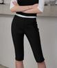 Leondeondada Slit Rivet Capri Pants, Black