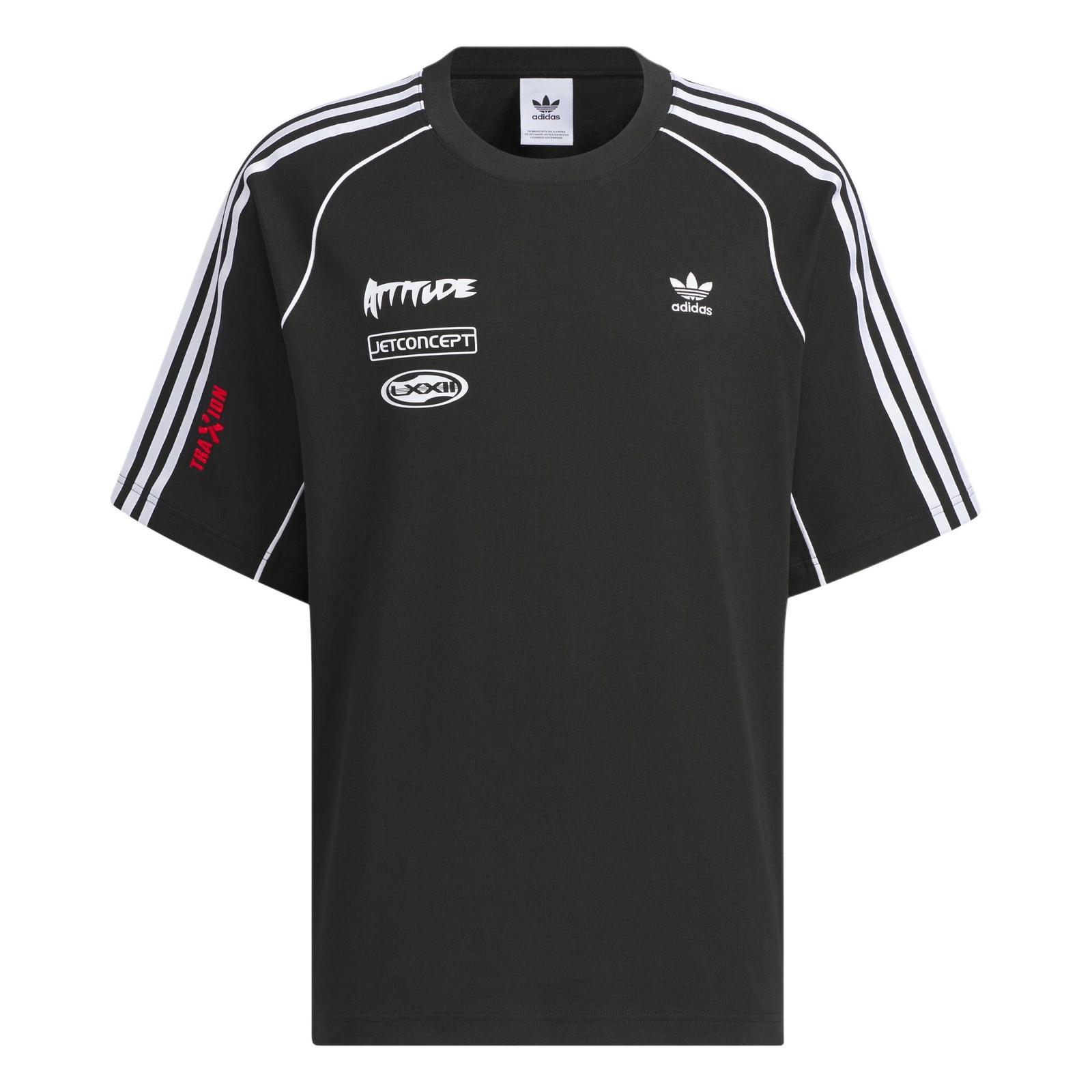 adidas Adicolor Motorcor Sports Crew Neck Striped Short Sleeve T-Shirt JL8422 L