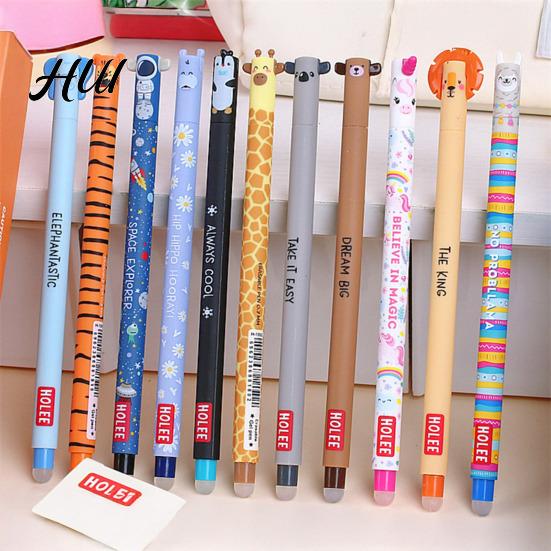 Penne Gel Carine 20 Pezzi Animali Cartoni Animati Cancellabili per Bambini Design a Cappuccio 0.7mm Penna Ricaricabile Scrittura Fluida Cancelleria Facile da Cancellare Divertenti Forniture Scolastiche Studenti