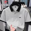 Pierre Cardin Men's Modal Blend Striped Short Sleeve Polo Shirt