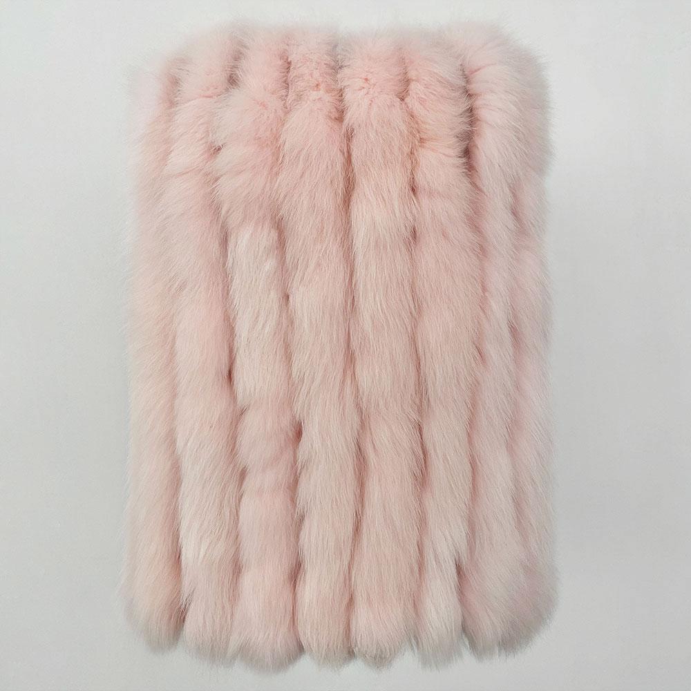 OFTBUY Winter Thickened Warm V-neck Natural Fox Fur Woven Fur Vest Women's Short Korean Style Casual Elegant