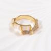 Bamboo Segment Inlaid Diamond Adjustable Gold Ring