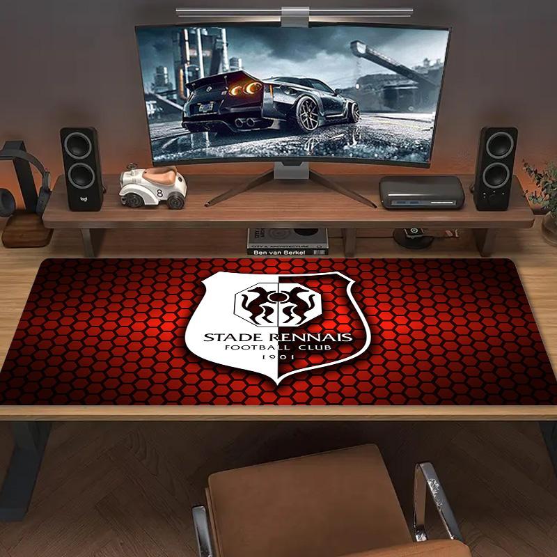 Stade Rennes FC Color Mouse Pad Large Gaming Table Cushion Non-slip Laptop Tablet Big Mousepad XXL Mat Mini PC Playmat With Lock edge