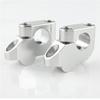 2X Silver Billet Aluminum 7/8" 22mm Motorcycle Mount Extension Handlebar Risers