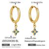 Youthway 3pcs/set Zircon Cross Pendant Drop Earring For Women 18K Gold PVD Plated Stainless Steel Waterproof Charms Jewelry