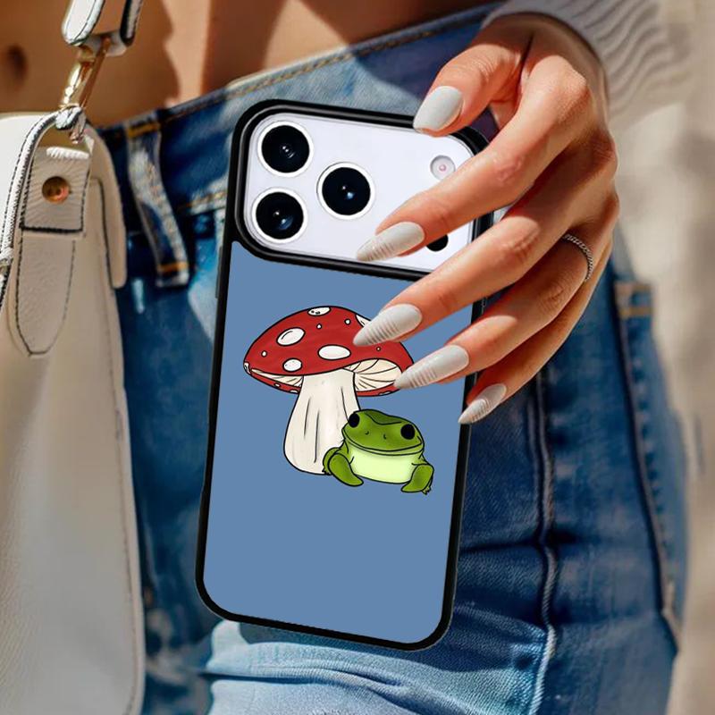 mushroom frog Phone Case For iPhone 17 Air 14 15 13 12 Max Cover For Apple 16e 11 Pro Max Plus Coque