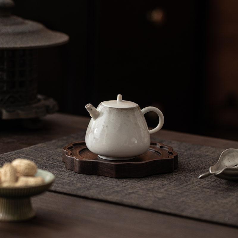 170ml Vintage Tea Pot Ink And Wash Zhi Ye Wood-fired Porcelain Teapot Handmade Pot Tea Brewing Tea Maker Tea Ceremony