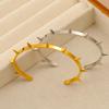 Meishiduo Titanium Steel 18K Gold Open Cuff Bracelet with Rivet Design - Simple, Fashionable, European & American Style.