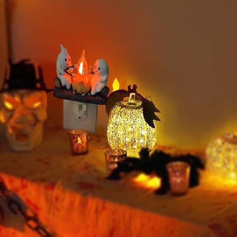 Ghost Campfire Flickering Nightlight Modern Minimalist Halloween Decor For Spooky Atmosphere