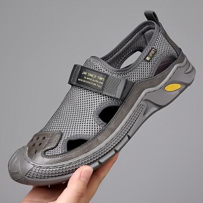 Fashion Summer Fashion Men Sandals Breathable Men Shoes Leather Outdoor Men Sandals Antiskid Beach Sandals Hollow Shoes Beach Footwear