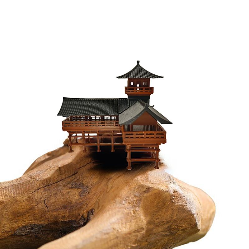 Chinesische Belvedere-Statue, antikes Gebäudemodell, japanischer Pavillon, Dekorationen, Miniatur-Zen-Garten, Aquarium, Bonsai-Ornamente