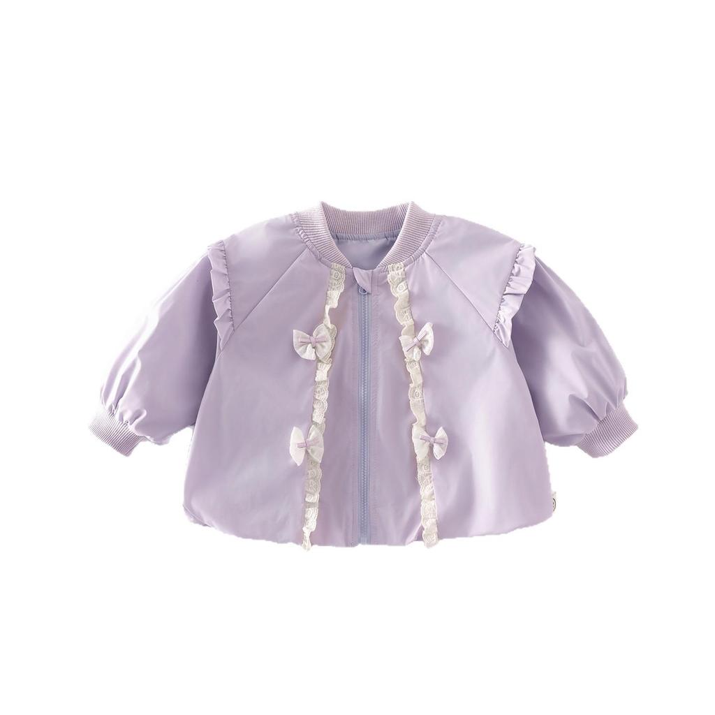 Girls' Color Block Bow Jacket - Autumn 2025 Korean Fashion Trend