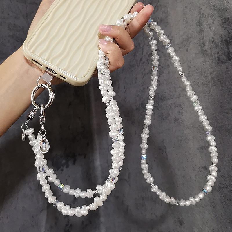 Pärlkedja för mobiltelefon, Crossbody, Instagram-mode, Dam, Mobiltelefon kan bäras med en kedja, Lång, Utomhus
