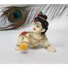 India Laddu Gopal Idol Ivory Body Red Dhoti for Car Dashboard Makhan Chor Little Krishna Idol Murti for Gifting Lord Krishna Statue