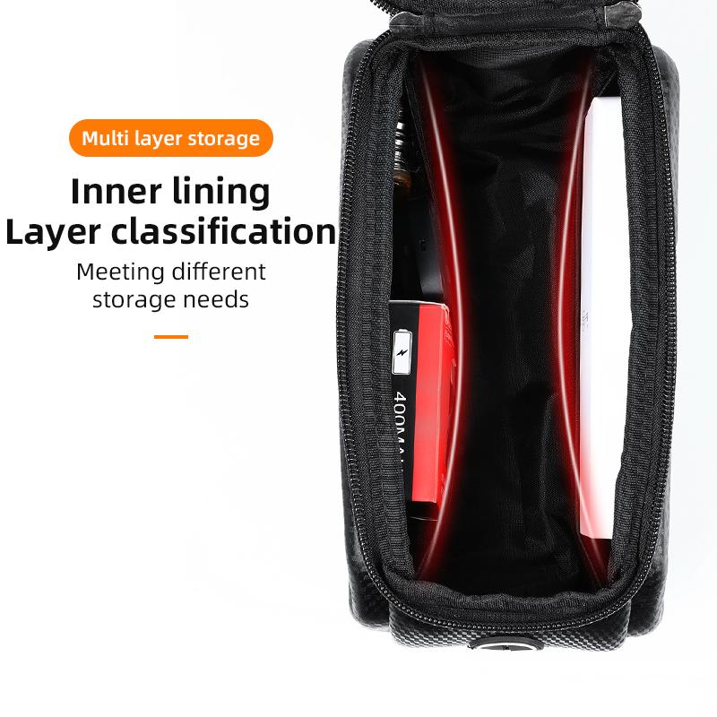 ESLNF Touch Screen Bike Pouch Top Tube Bag Hard Case Waterproof Front Frame Bicycle Phone Bag EVA Bicycle Bag