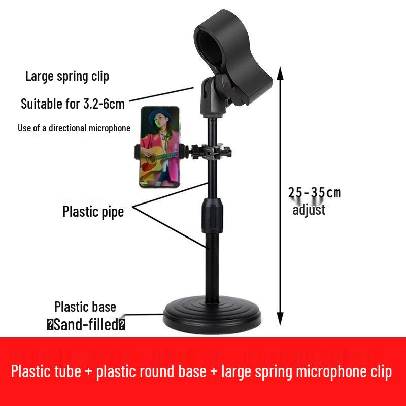 Universal Multi-functional Desktop Microphone Stand for Live Broadcast, Conferences, Speeches, Presentations, and Singing.