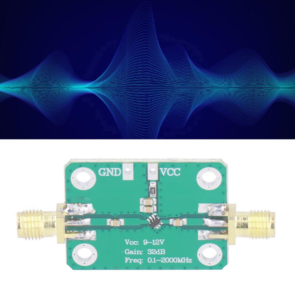 RF WideBand Amplifier 0.12000MHz 912VDC 37mA 30+dB High Gain SMAK Female Low Noise LNA Amplifier