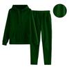 Women's Hooded Long Sleeve Loose Fit Solid Color Two Piece Set Long Pants Casual