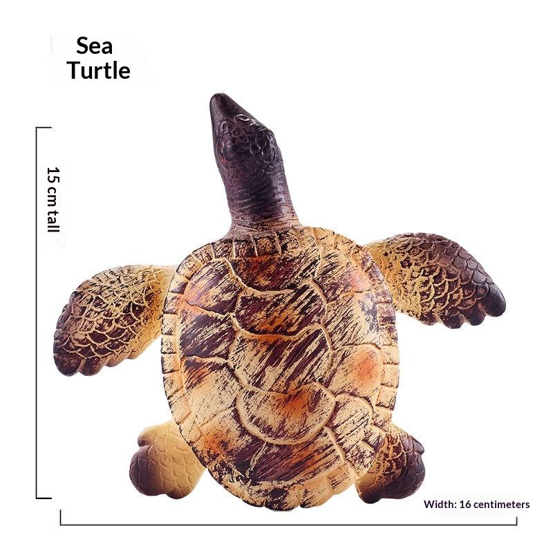 Soft Rubber Marine Animal Model Realistic Great White Shark Blue Whale Turtle Megalodon Duck Toys Collectible Action Figures