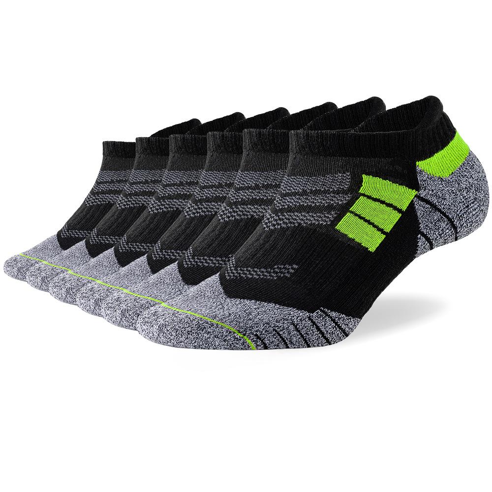 6 Pairs Lot Pack Men's Sports Socks Thick Cushioned Mesh Breathable Comfortable Ear Male Athletic Low Cut Running Ankle Socks