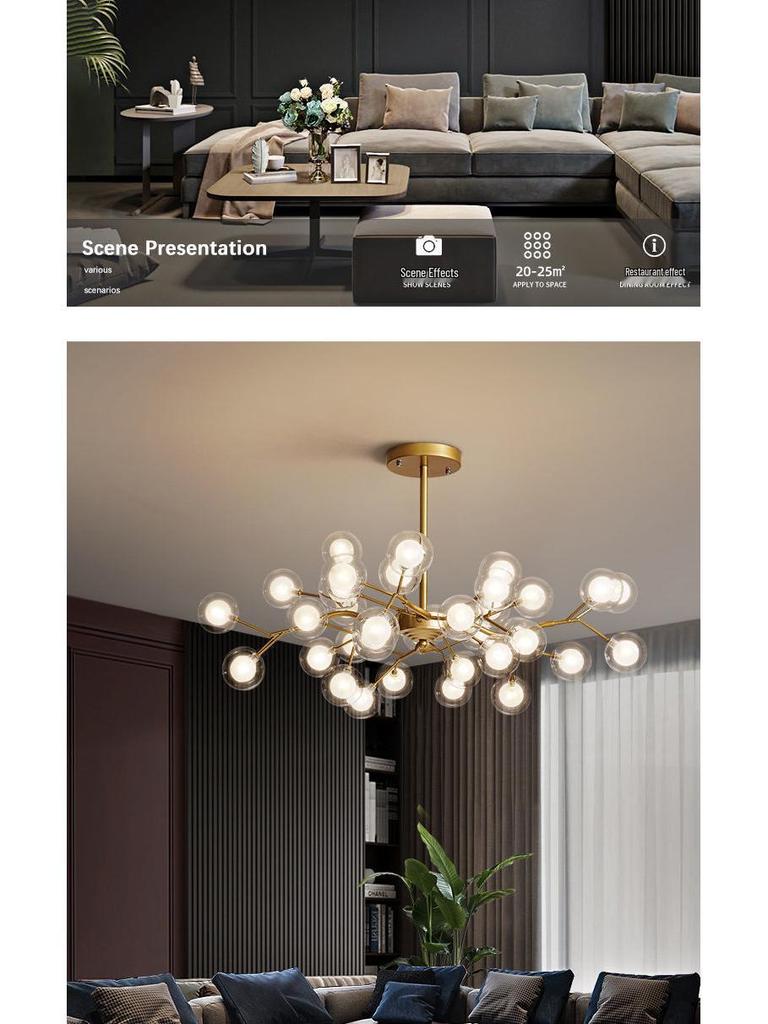 Nordic Firefly Chandelier: Minimalist Creative Lighting for Dining, Bedroom & Living Spaces