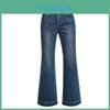Retro Vintage Denim Pants Women High Waist Flared Trousers For Spring