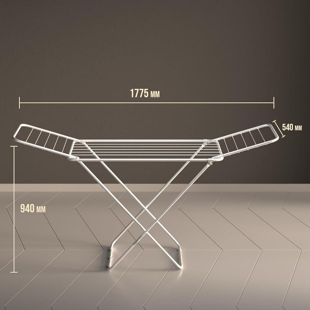 Premium Cloth Iron & Plastic Drying Stand - 3 Way Folding | 42 Feet Drying Length |Total 20 Drying Rails (Silver)