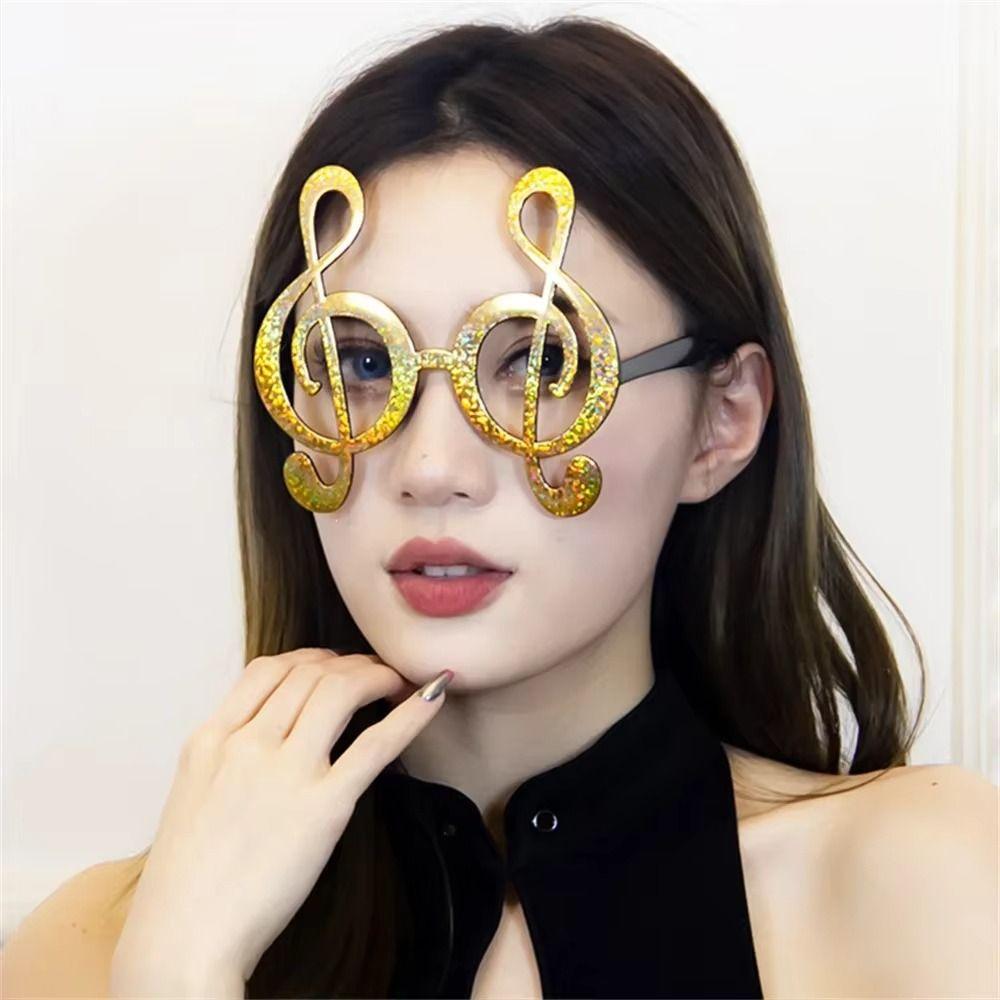 Plastic Musical Note Glasses Eyeglasses Frames Holiday Decorative Glasses Cosplay Glasses  Gifts