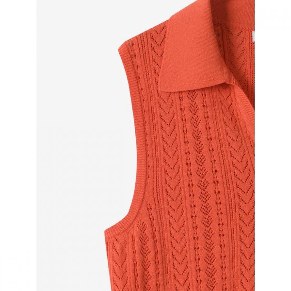 Cc Collect Rippstrickweste mit V-Ausschnitt C252ksb031