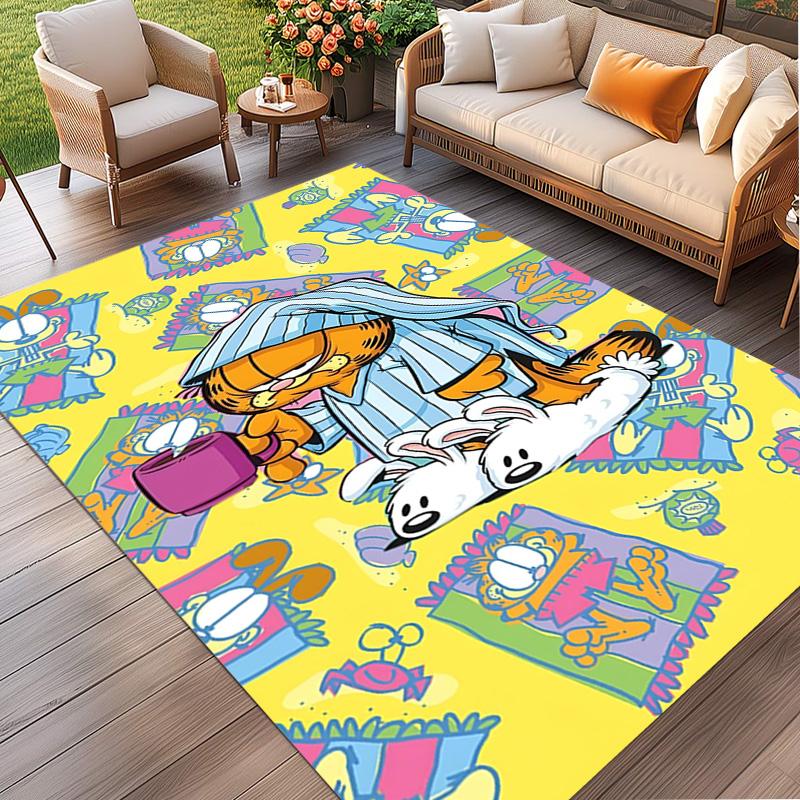 Garfield Print Rug, Washable Floor Carpet, For Entryway Dorm Laundry Room Office Study, Home Decor Birthday Christmas Gift