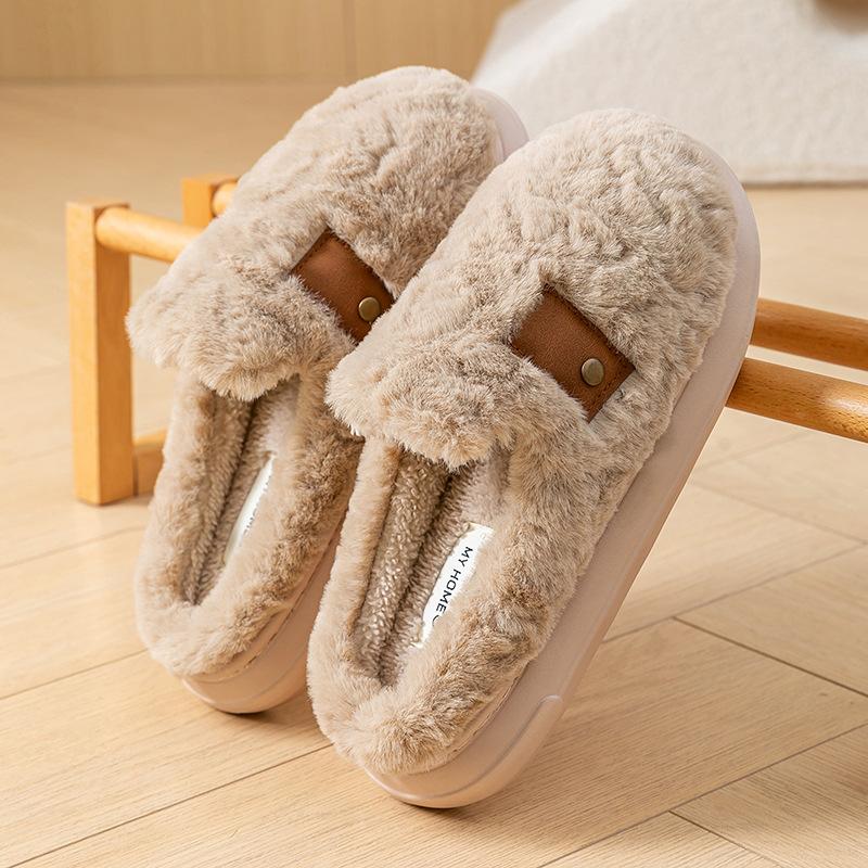 Home Cotton Slippers Autumn and Winter Home Indoor Non-slip Soft-soled Cotton Shoes 2025 New Home Thermal Plush Shoes