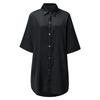 European & American Style Solid Color Silky Satin Women’s Long Pajama Shirt - Sexy, Comfortable, Skin-friendly.