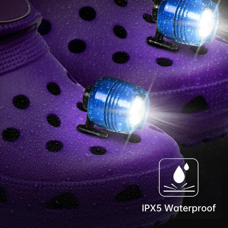 Headlights for Croc Shoes, LED Torch Light Charms Accessories for Adults and Kids, 3 Modes Small Flashlight Headlamp Attachment