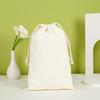 Blank Canvas Drawstring Bag with Cotton Rope for Nuts or Rice, Custom Logo Printing Available