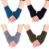 Winter Men Women Solid Color Half Finger Knitted Mitten Warmer Gloves Wrist Wrap