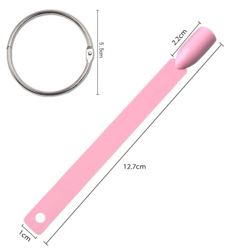 50pcs/set Color Card False Nail Tips Fan Transparent White Pink Fake Nail Tips Nails Art Practice Display Design Tools Nails Art