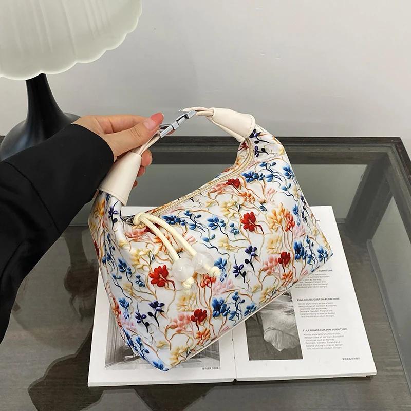 Genți de mână pentru femei, la modă nouă, de lux, de mare capacitate, genți de umăr, moale, casual, cu imprimeu retro, genți la subrat pentru doamne